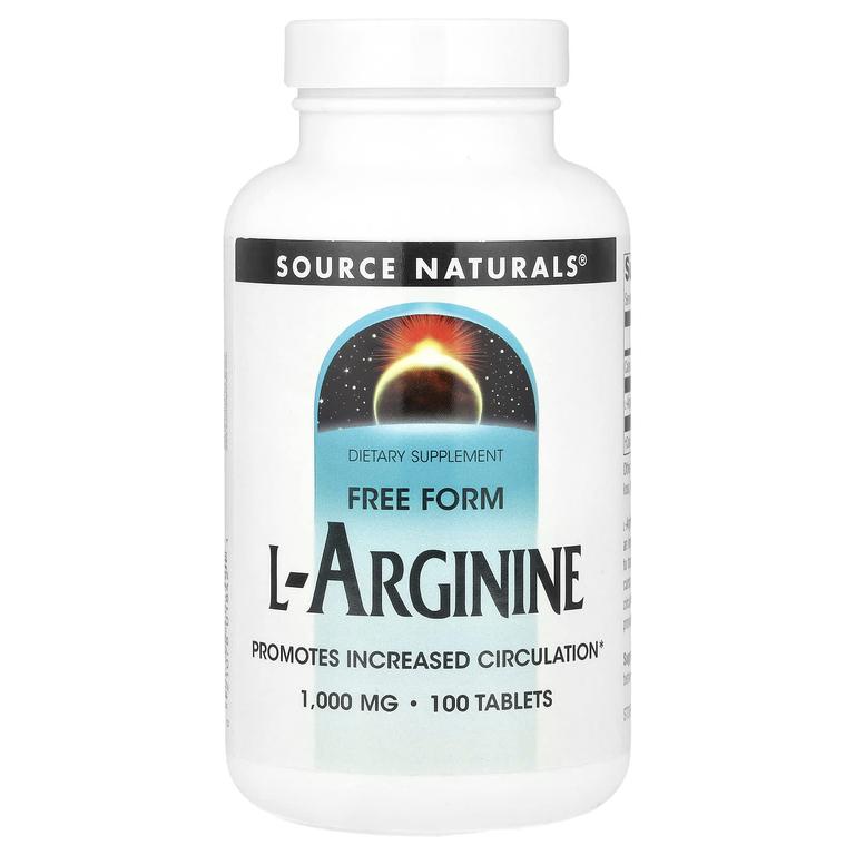 Л-аргинин, 1000 мг, 100 таблеток, Source Naturals, L-Argininie