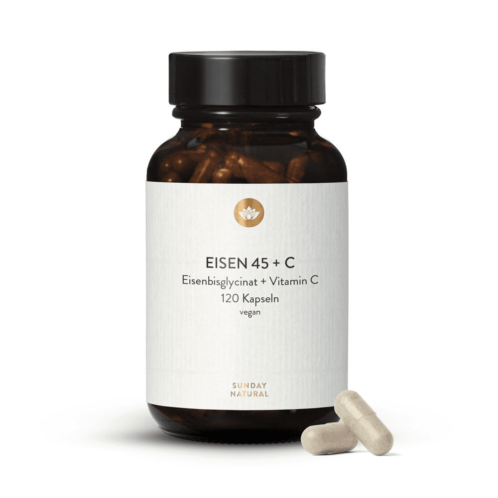 Комплекс из железа и витаминов С и А, 45 мг, 120 капсул, Sunday Natural, Iron Eisen Komplex Ultra