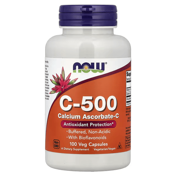 Витамин С, 100 капсул, Now Foods, Vitamin C-500 Calcium Ascorbate