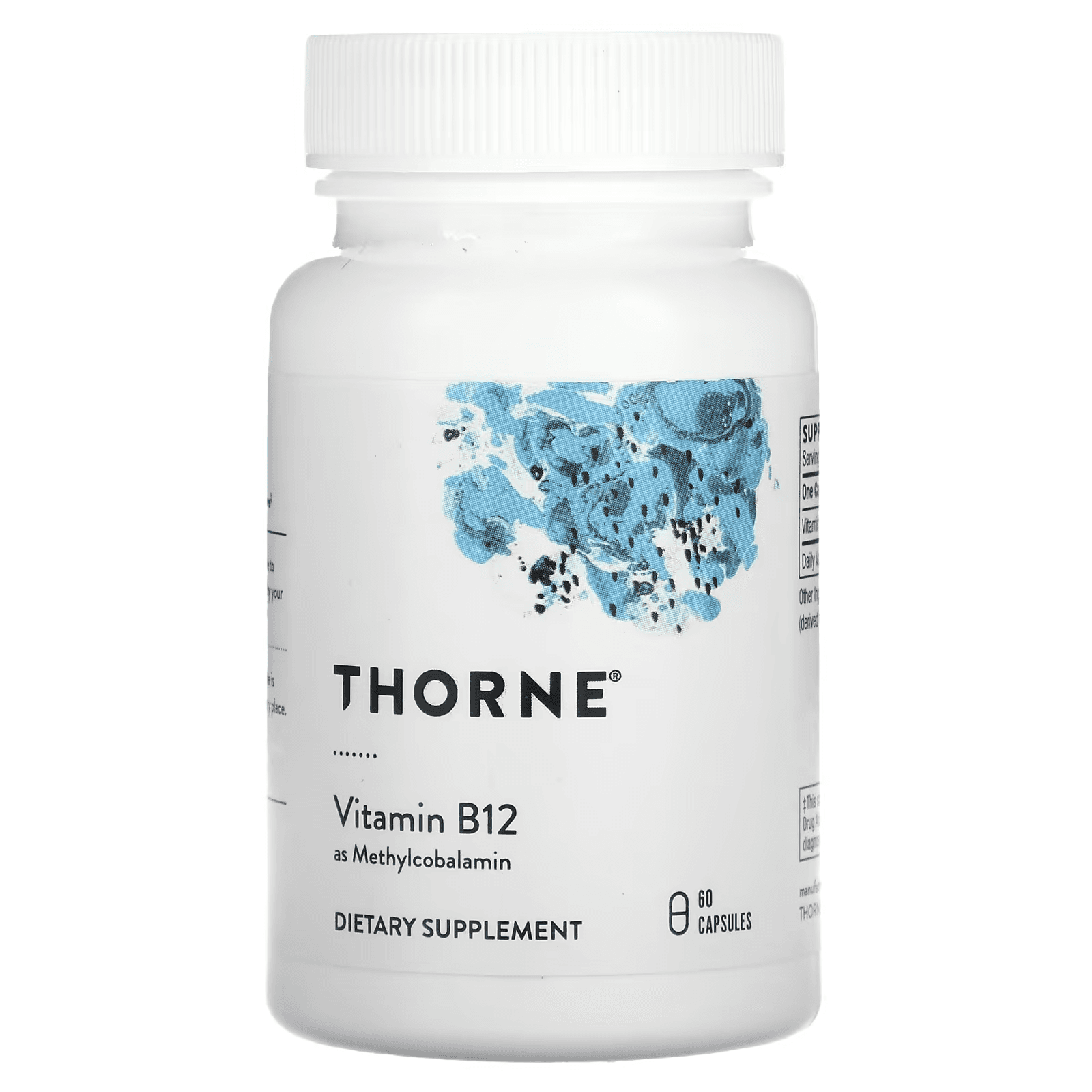 Витамин B12 в виде метилкобаламина, 1 мг, 60 капсул, Thorne, Vitamin B12