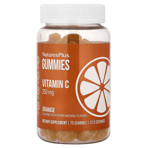 Витамин С, вкус апельсин, 250 мг, 75 жевательных мармеладок, Natures Plus, Vitamin C