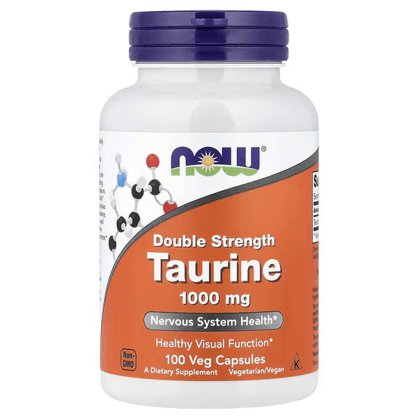 Таурин, 1000 мг, 100 растительных капсул, NOW Foods, Taurine