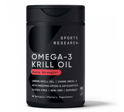 Омега-3 масло из дикого криля, 1000мг, 90 капсул, Sports Research, Omega-3 Krill Oil