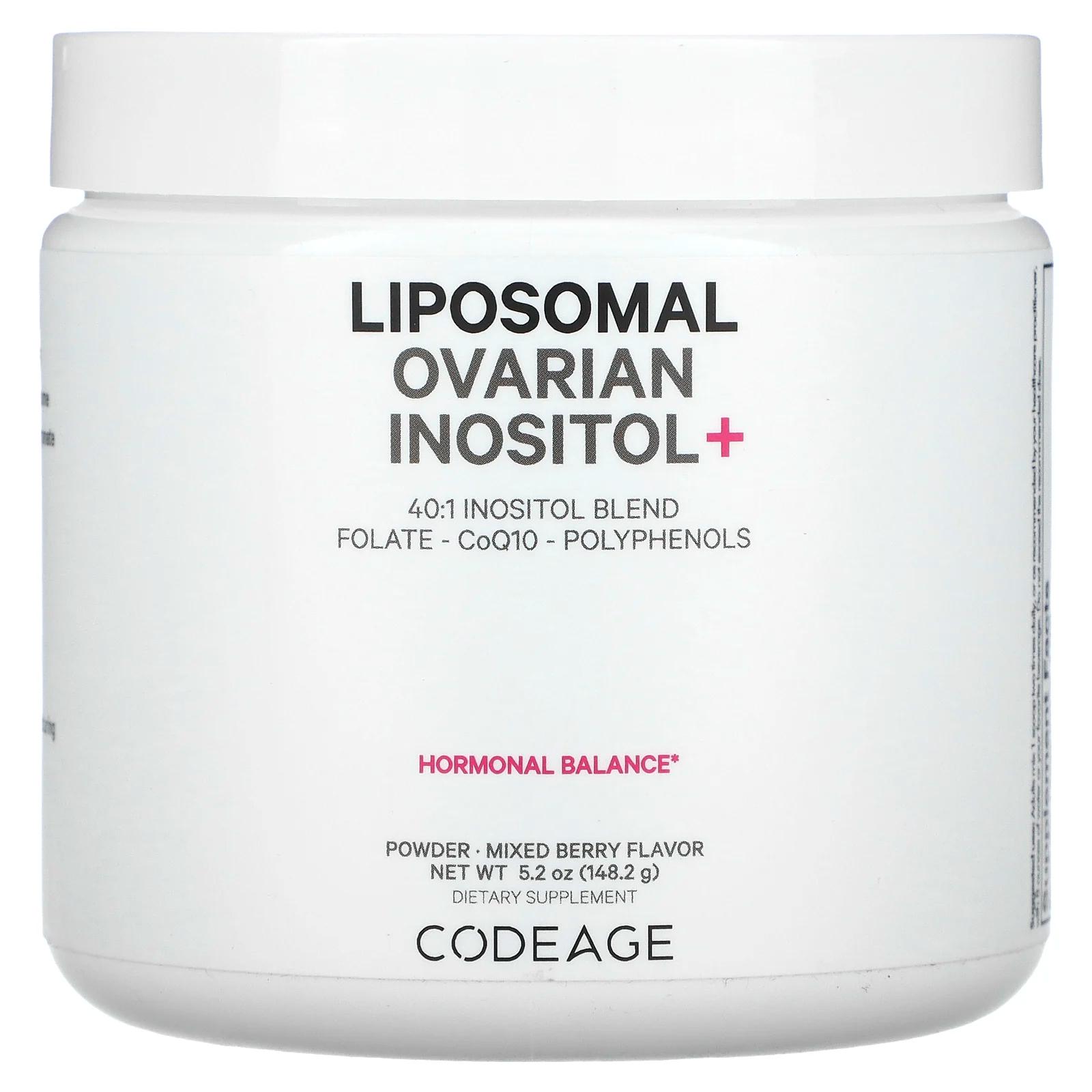 Липосомальный инозитол с д-хиро-инозитолом, 148 г, CodeAge, Liposomal Ovarian Inositol+