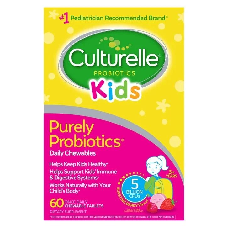 Пробиотик для детей, вкус ягодный, 60 жевательных таблеток, Culturelle