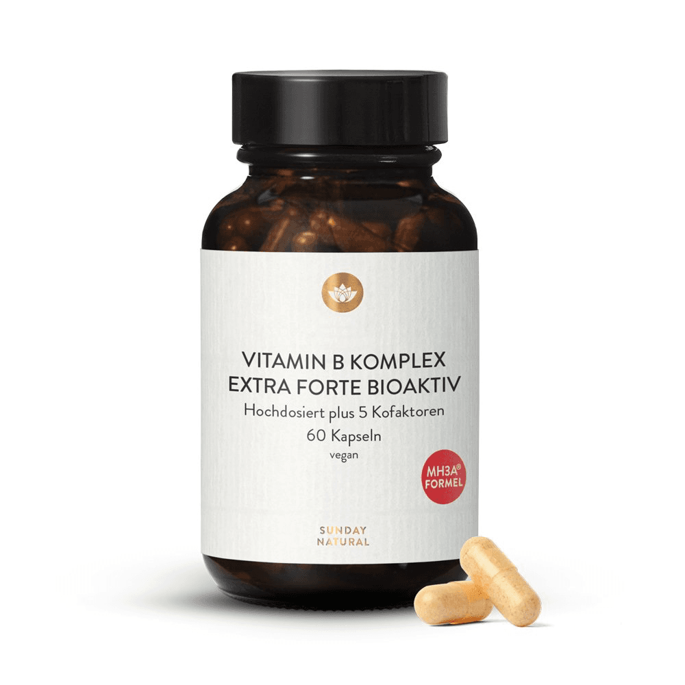 Комплекс Витаминов В, 60 капсул, Sunday Natural, Vitamin B Komplex Extra Forte