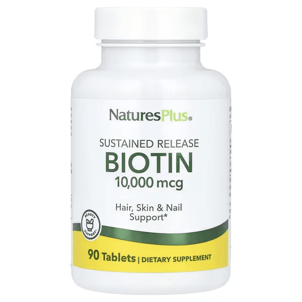 Биотин, 10 000 мкг, 90 таблеток, Natures Plus, Biotin
