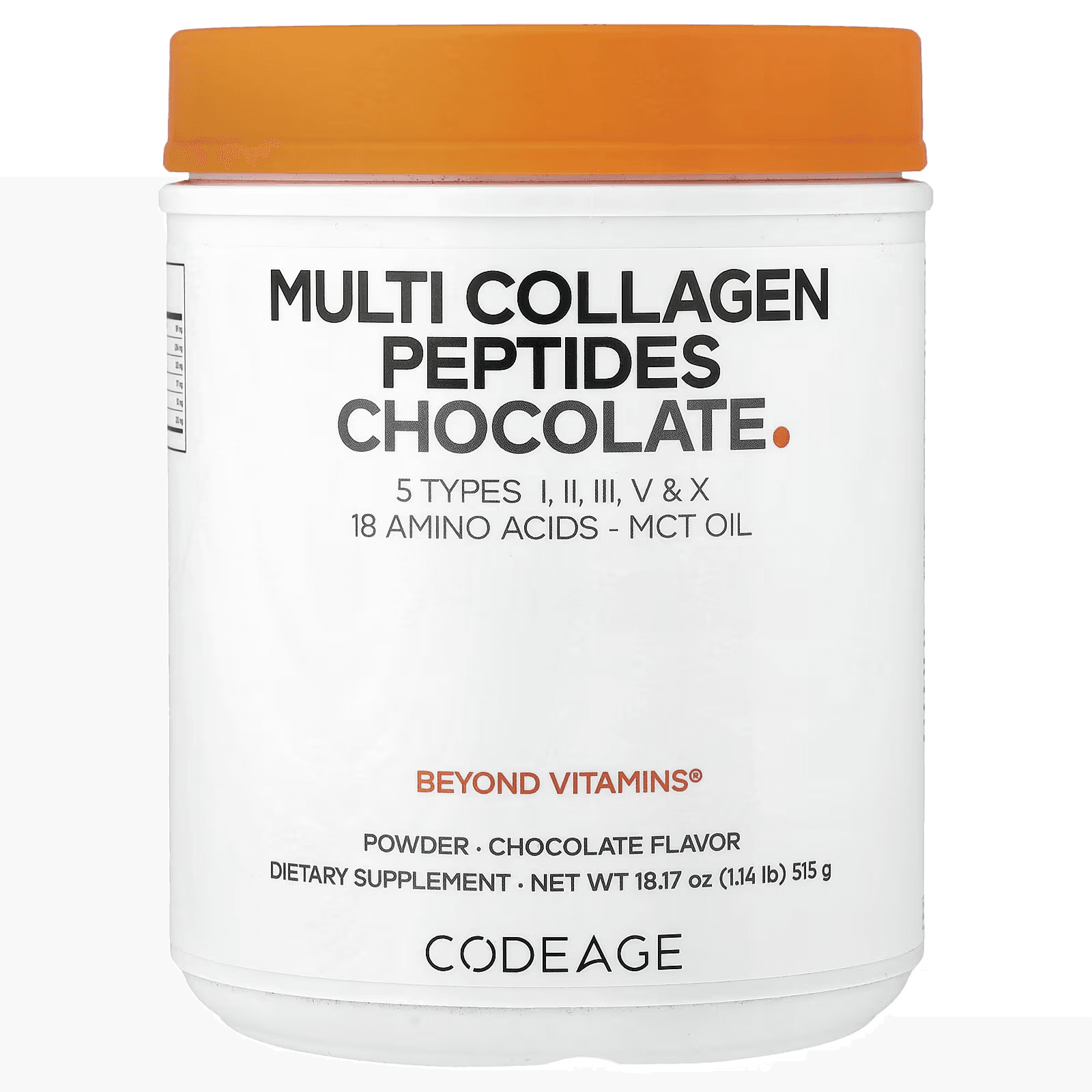 Коллаген с аминокислотами, в форме порошка, вкус шоколад, 515 г, Codeage, Multi Collagen Chocolate 5 types