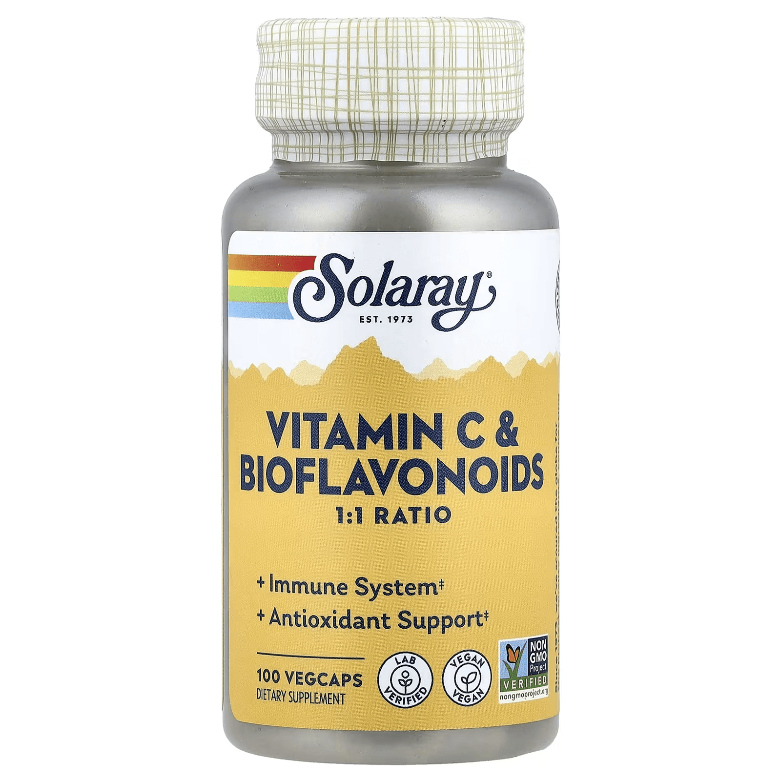 Витамин С с биофлавоноидами, 100 растительных капсул, Solaray, Vitamin C & Bioflavonoids