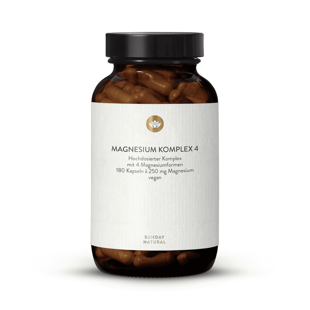 Комплекс из 4 форм магния, 250 мг, 180 капсул, Sunday Natural, Magnesium Komplex 4