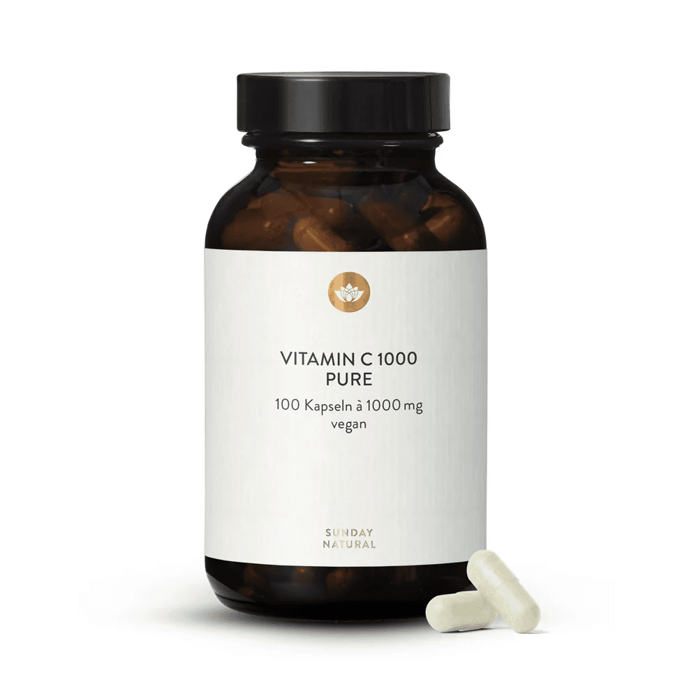 Витамин С, 1000 мг, 100 капсул, Sunday Natural, Vitamin C 1000 Pure