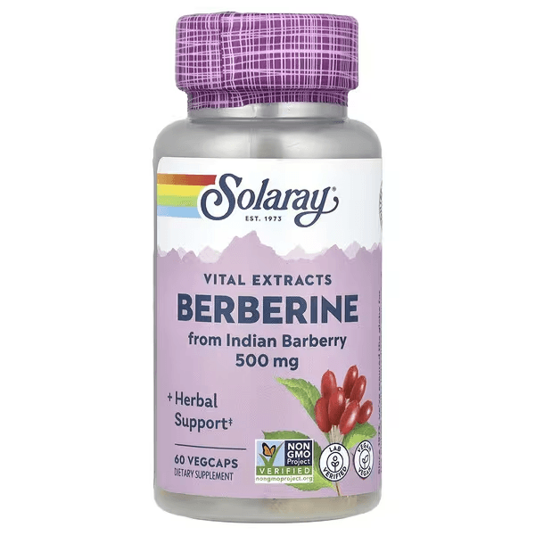 Берберин, 500 мг, 60 капсул, Solaray, Berberine