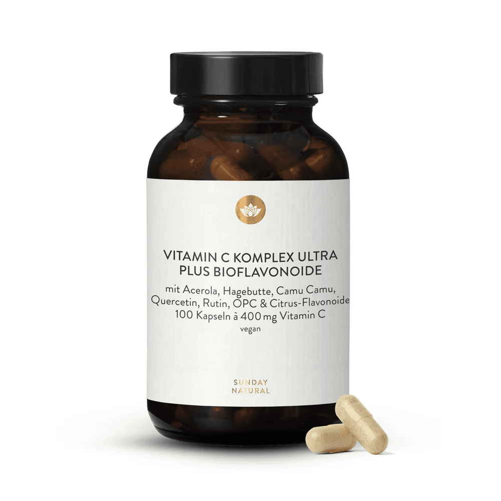 Витамин С с биофлавоноидами, 400 мг, 100 капсул, Sunday Natural, Vitamin C Komplex Ultra Plus Bioflavonoide