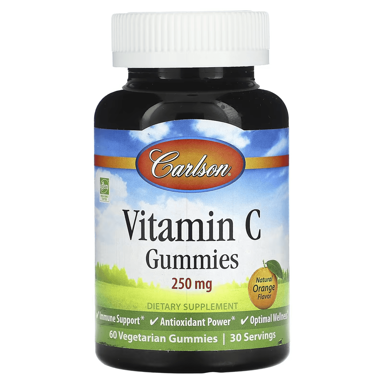 Витамин С, 250 мг, вкус апельсин, 60 вегетарианских мармеладок, Carlson, Vitamin C