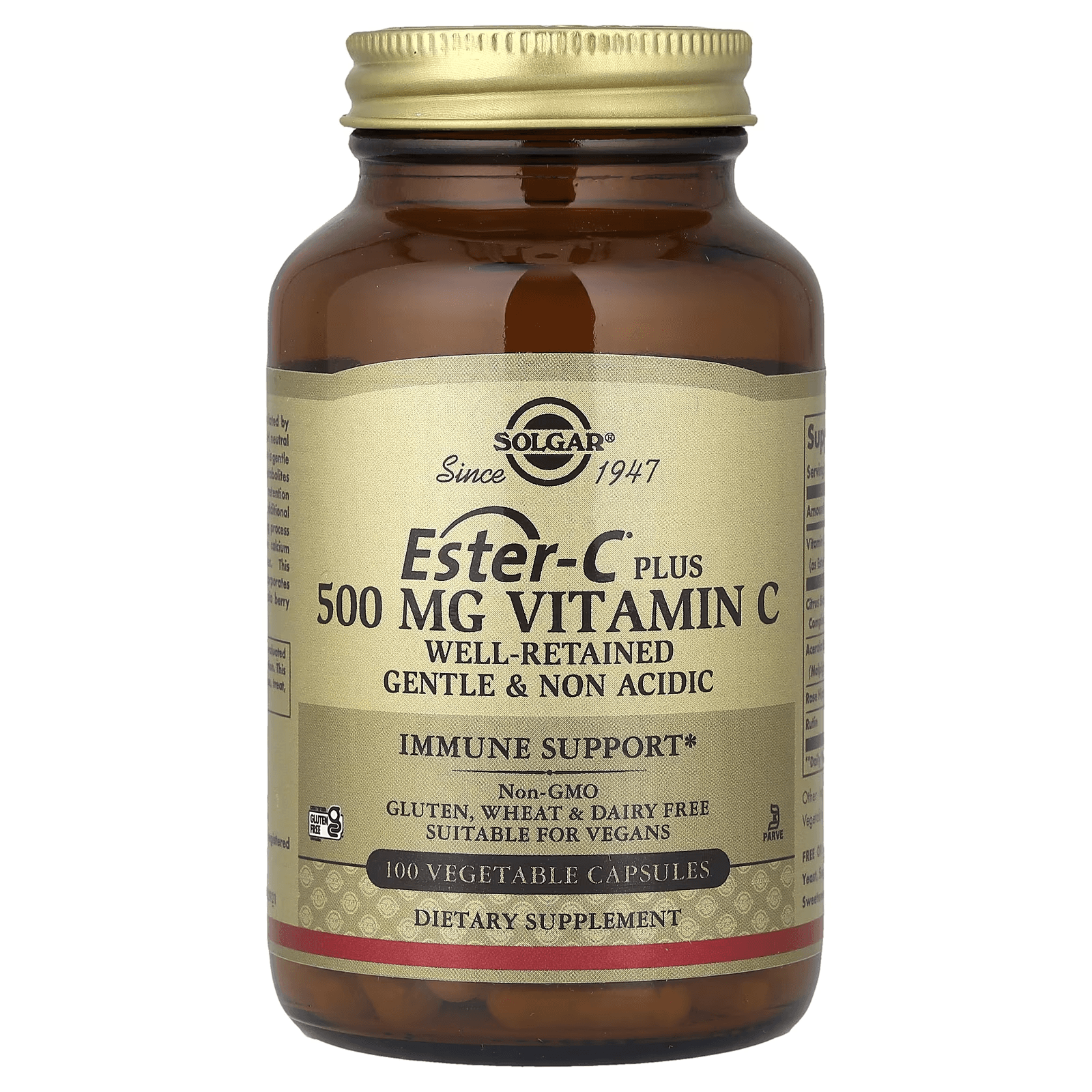 Витамин С, Эстер-С, 500 мг, 100 капсул, SOLGAR, Vitamin C Ester-C Plus