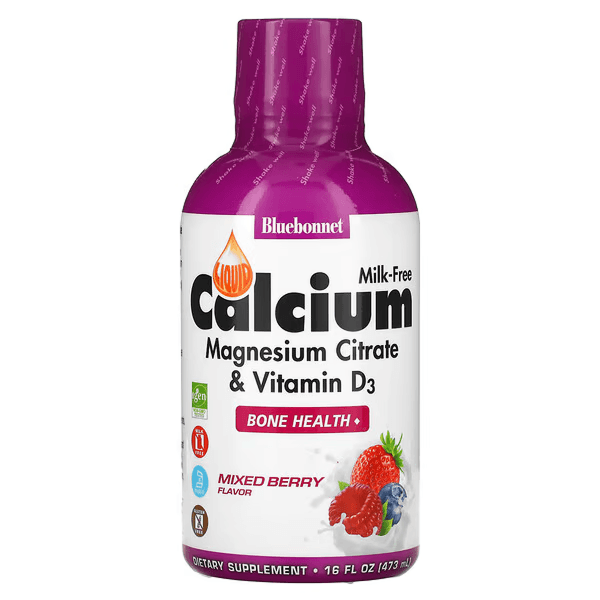 Жидкий цитрат кальция с магнием и Д3, вкус ягодный микс, 472 мл, Bluebonnet Nutrition, Calcium Magnesium Citrate & Vitamin D3